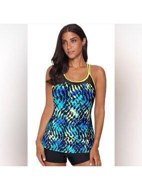 Tankini Athletic Swim Tank Top Swimwear, Size L